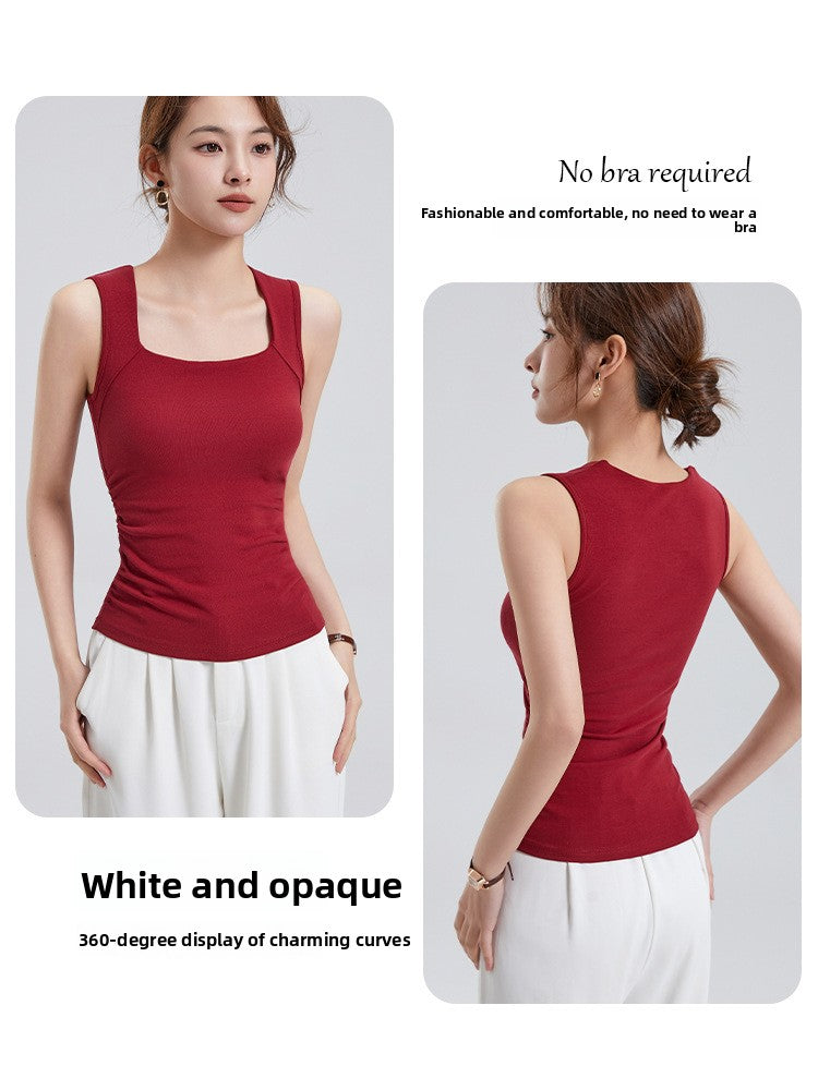 Womens Slim-Fit Square Neck Vest Top