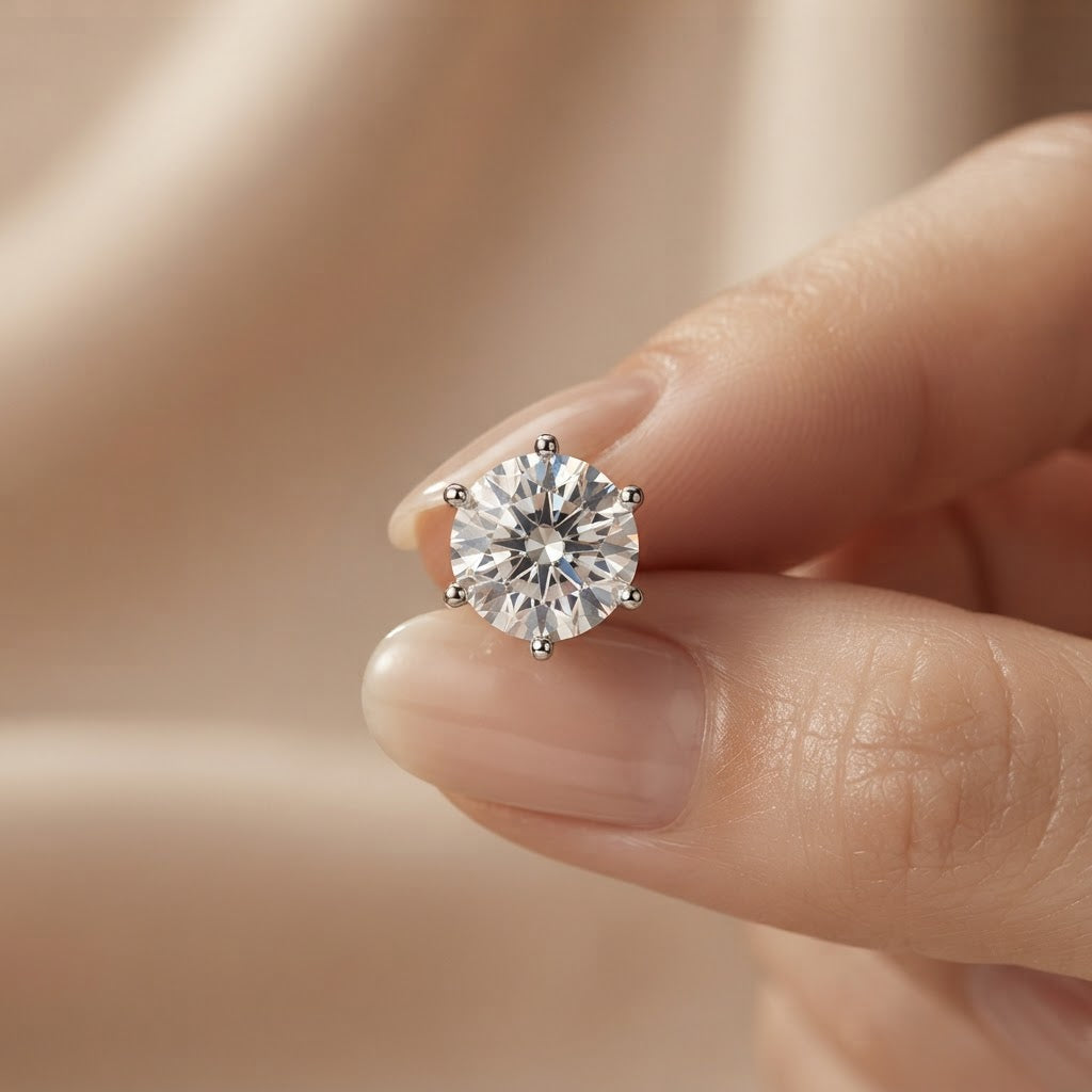 4 Pcs Six-Claw Zircon Stud Earrings