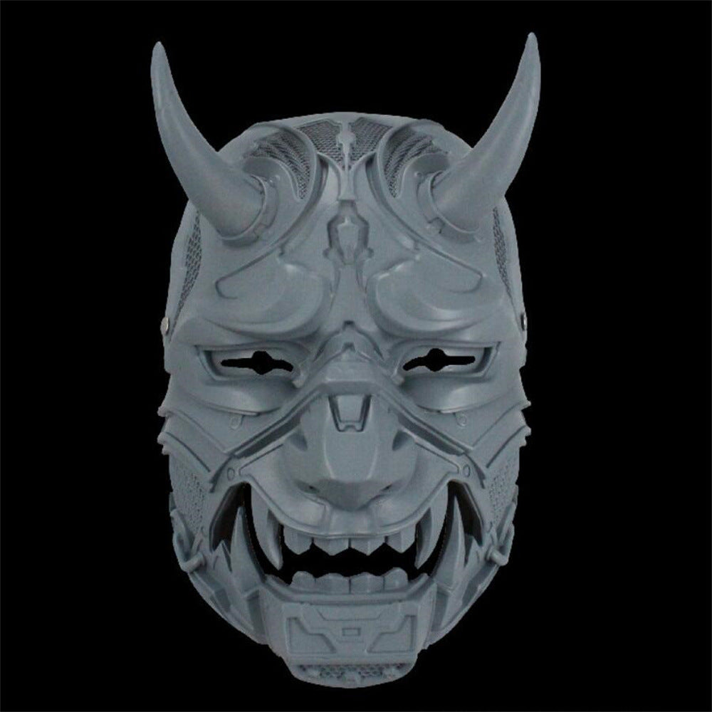 Blue neon warrior mask