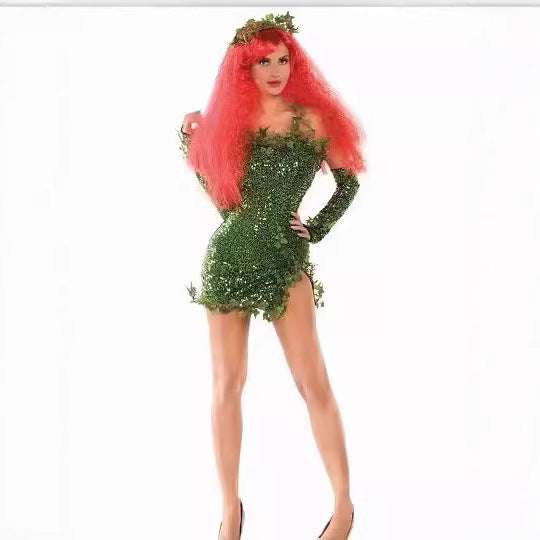 Leaf Sequins Halloween Dance Dress