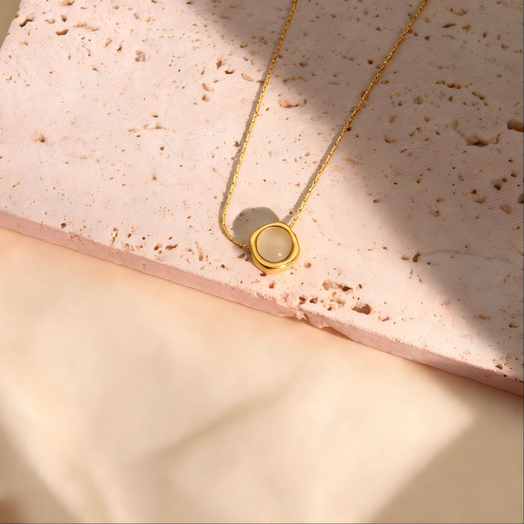 6 Pcs Round Cat Eye Necklace