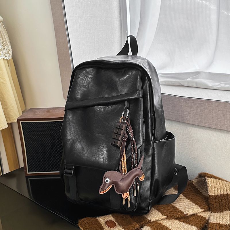Leather Backpack with charm