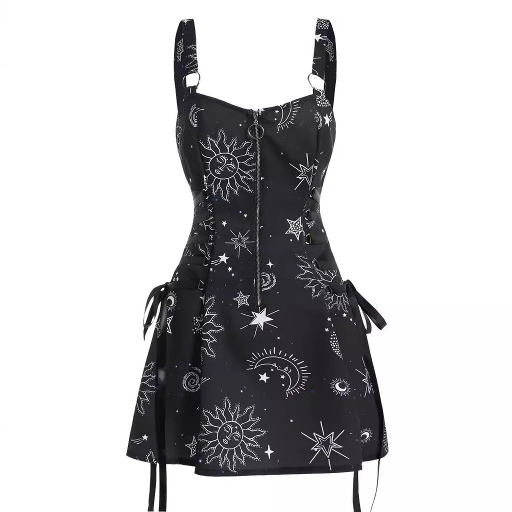 Halloween Print Backless Mini Dress