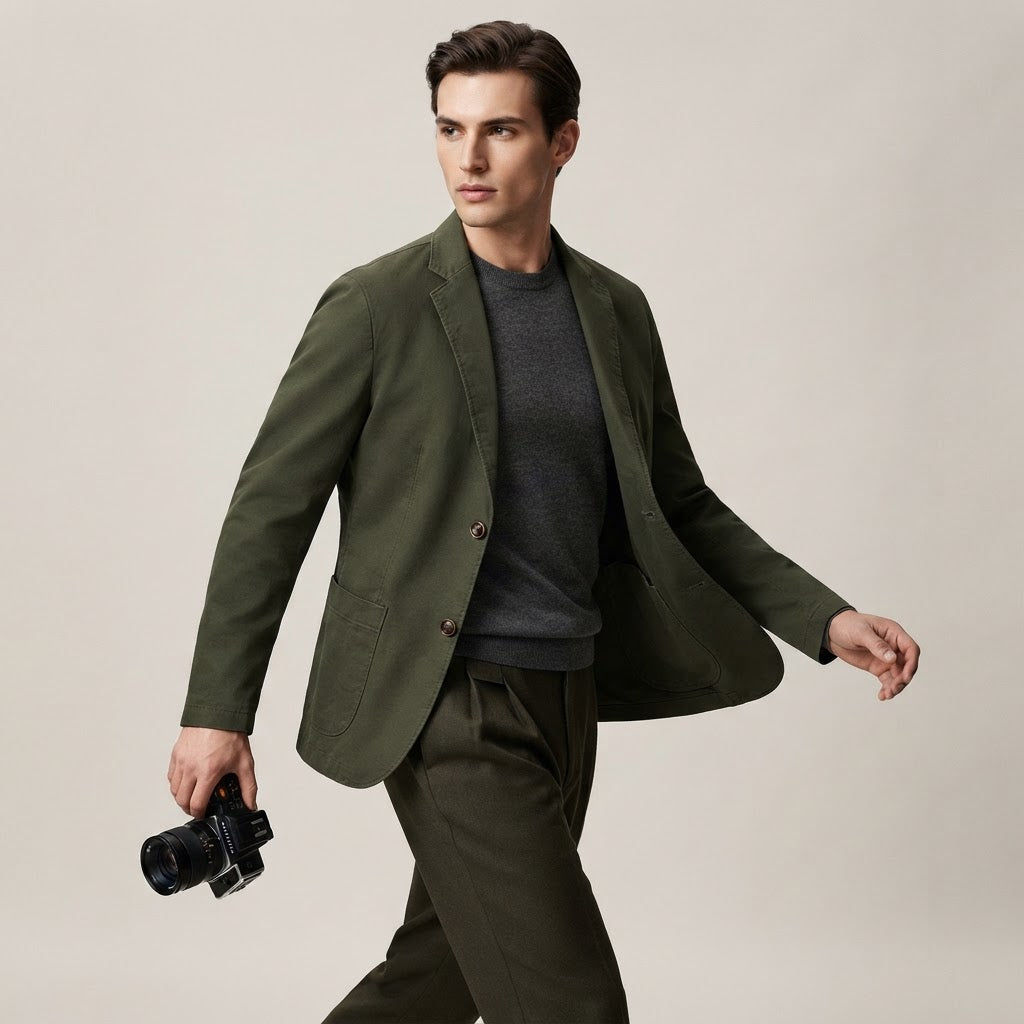 Men's Slim Fit Washed Cotton Casual Blazer Jacket - product image 9