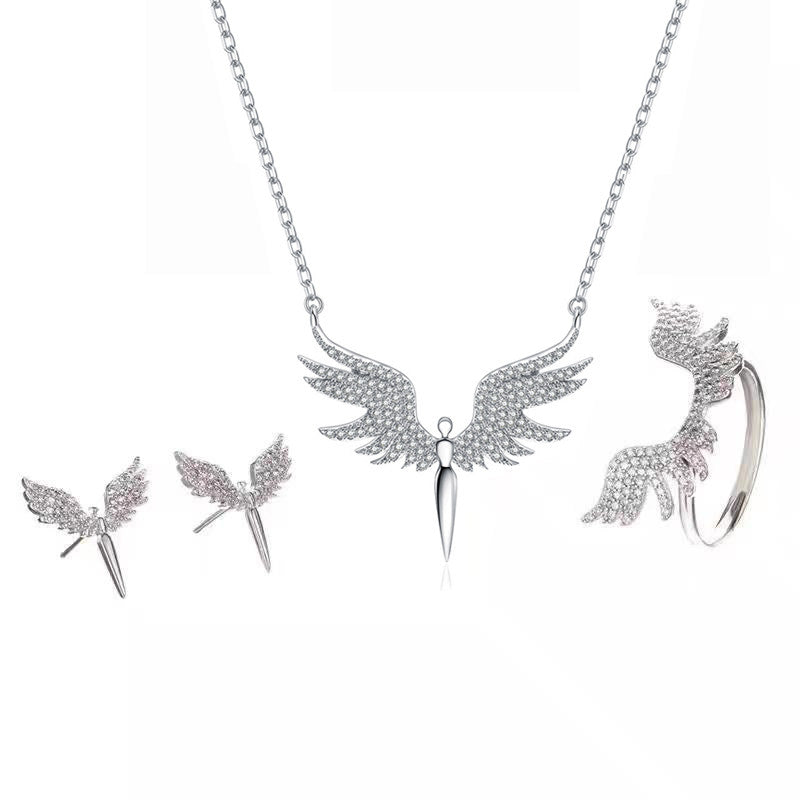 Angel Wing Three-Piece Necklace Set