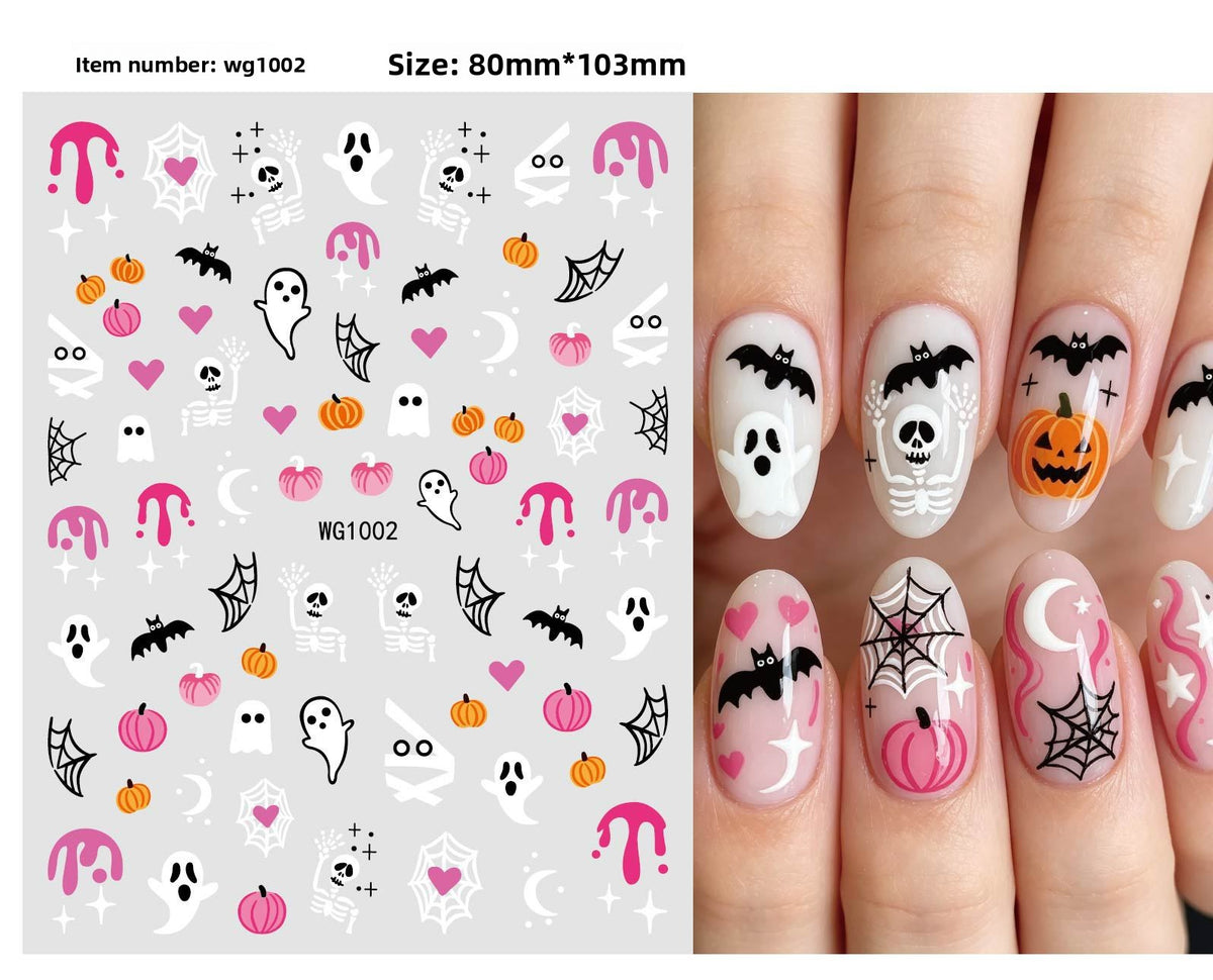 Assorted Halloween nail stickers Pack of 4 w