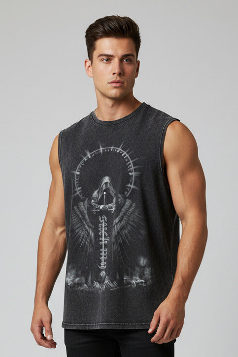 Men's Washed Cotton Sleeveless Shirt - product image 1
