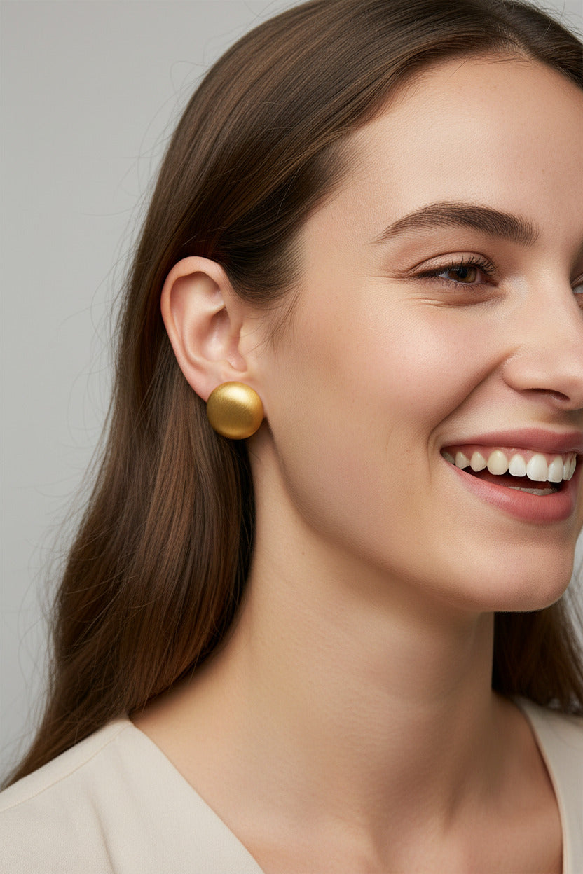 Copper Brushed Gold Plated Earring