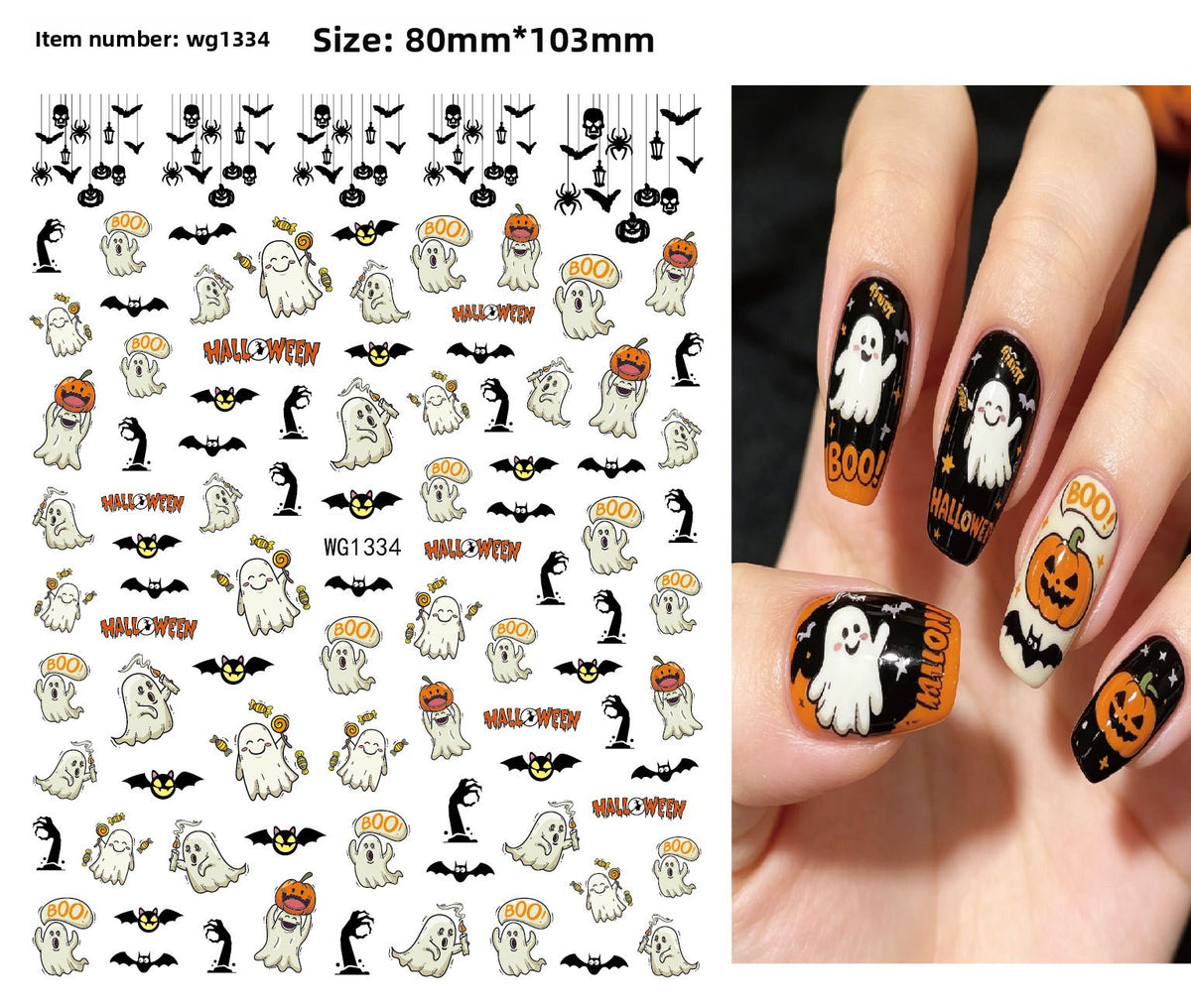 Assorted Halloween nail stickers Pack of 4 w