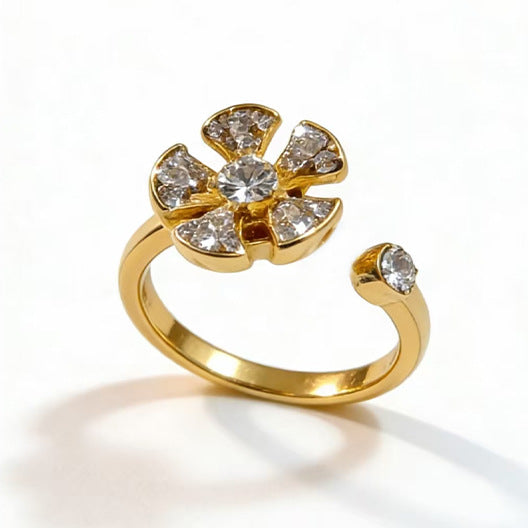 Pack of 6  Floral Adjustable Spinning Rings