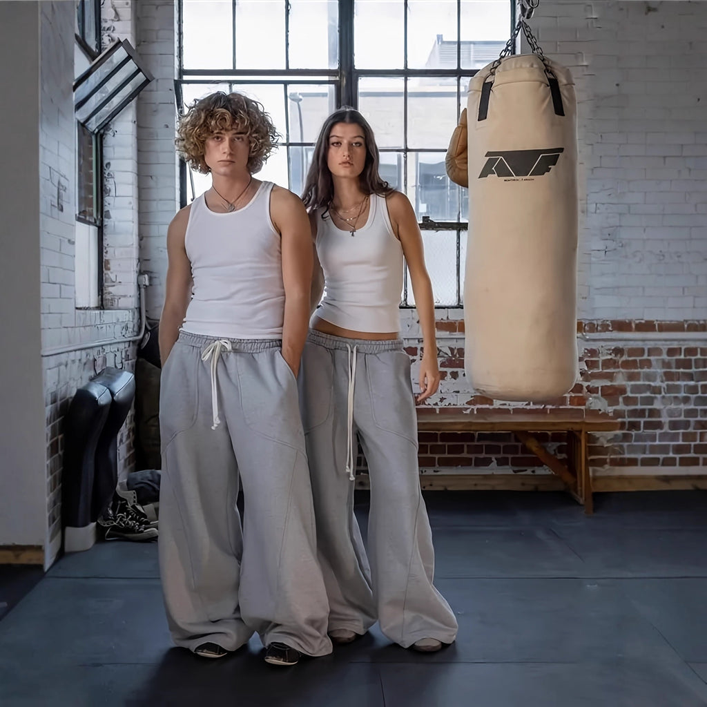 loose-fitting casual sportswear sets with wide-leg design