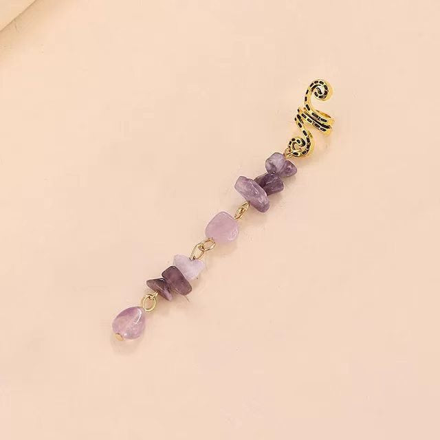 Braided Hair Rope with Stone Pendant