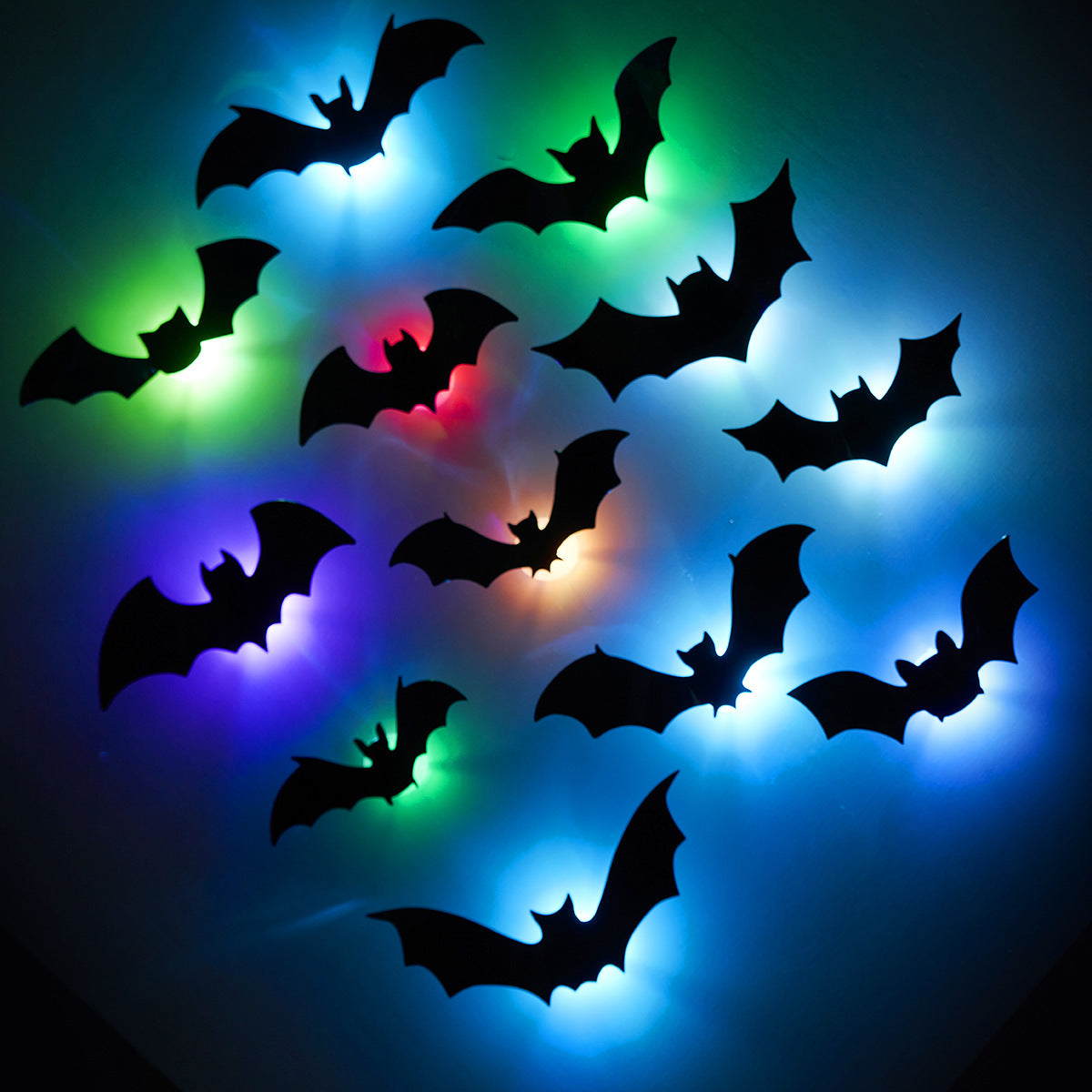 3D Halloween Glow Bat Spider LED Wall Decoration