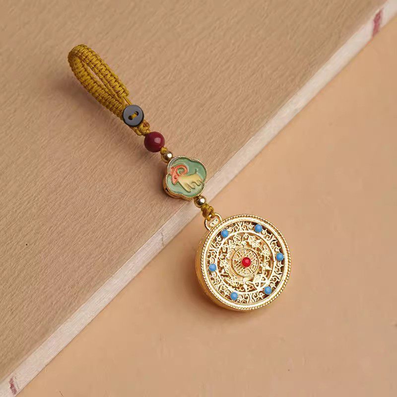 Zodiac Copper Keychain Car Hanging Pendant