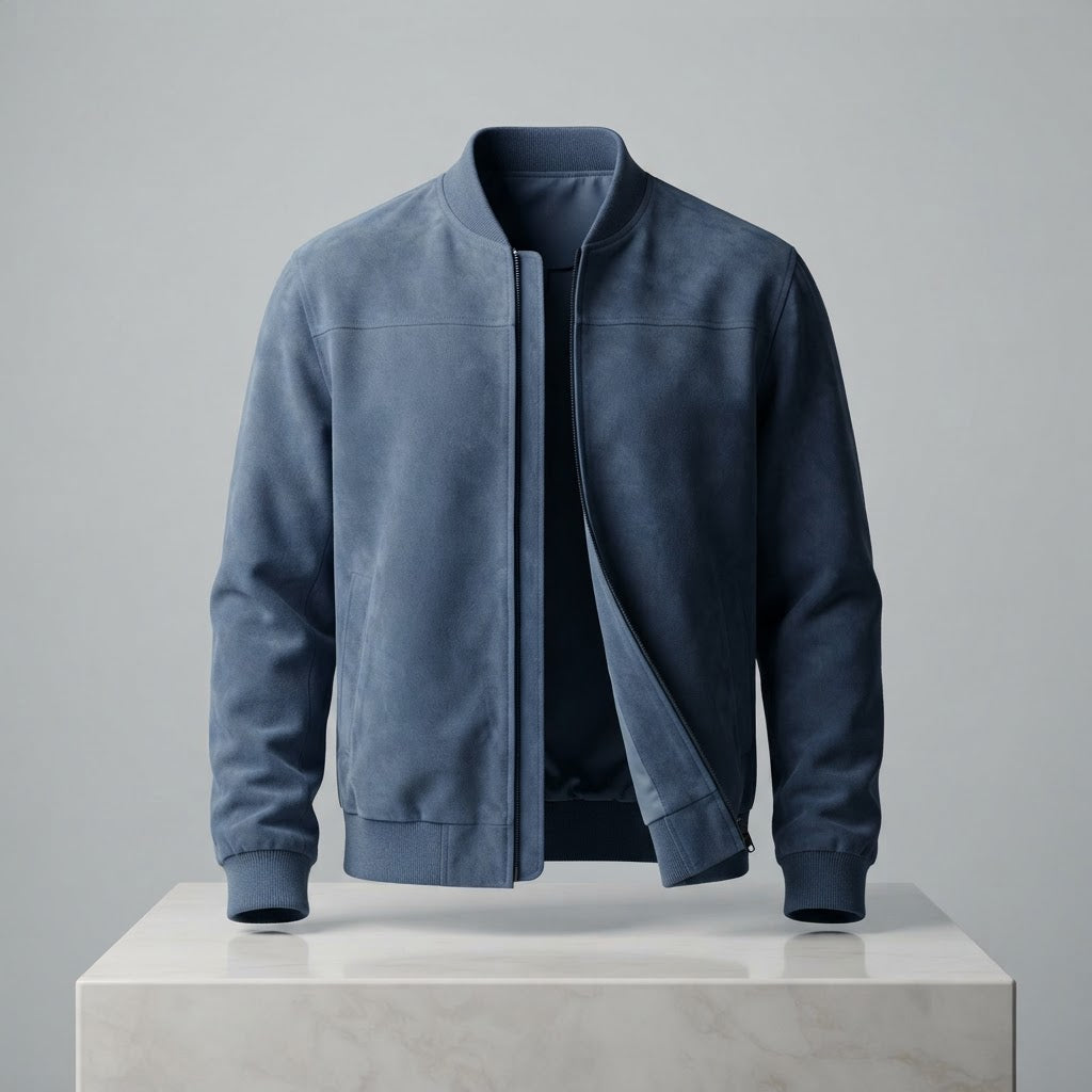 Men's Premium Retro Suede Bomber Jacket - Vintage Casual Outerwear - product image 7