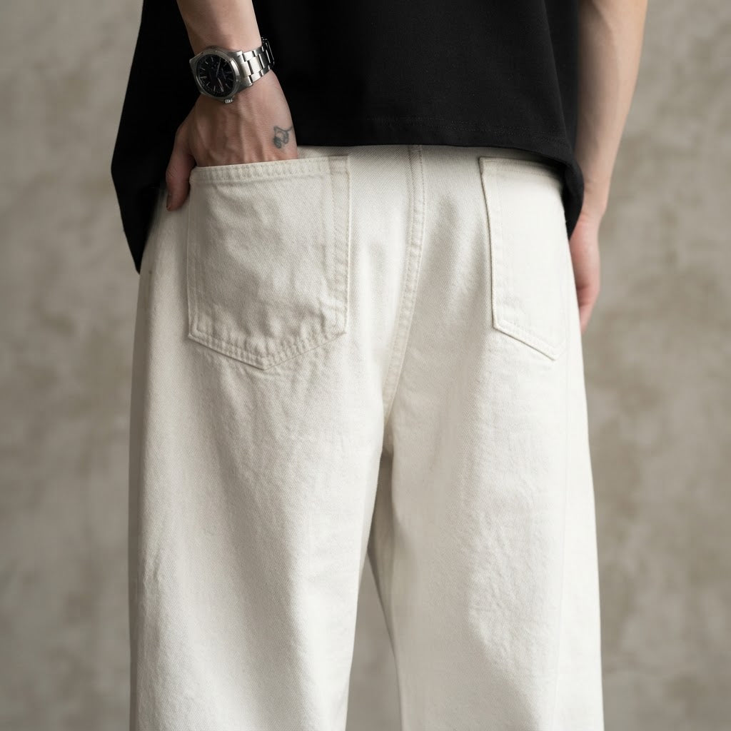 Men's Loose Fit Wide Leg Cotton Trousers - Comfortable Casual Pants - product image 1
