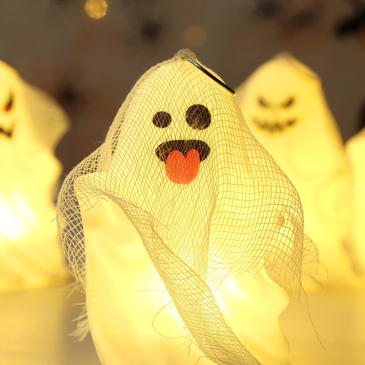Pack of 4 ornaments portable pumpkin lanterns