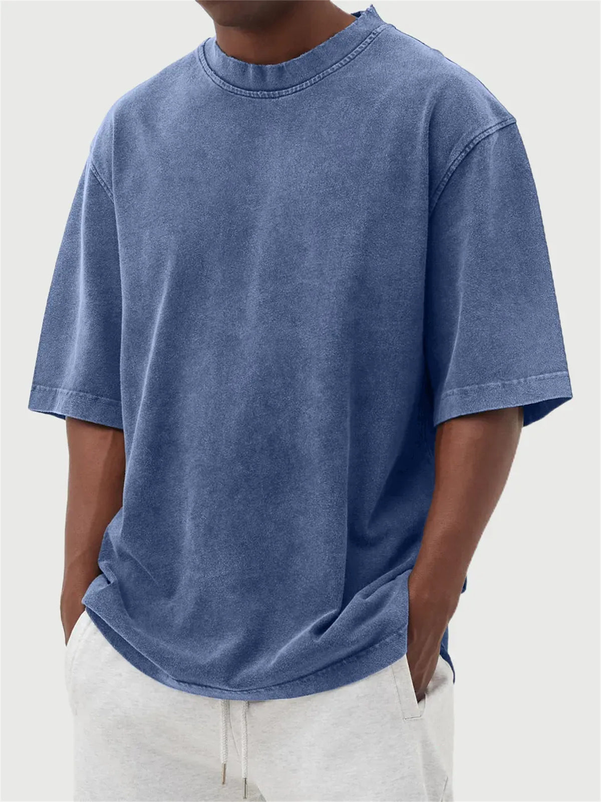 Men's Washed Color Distressed Pullover T-Shirt - product image 4