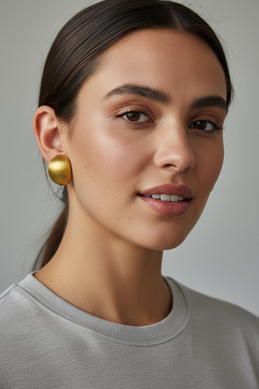 Copper Brushed Gold Plated Earring