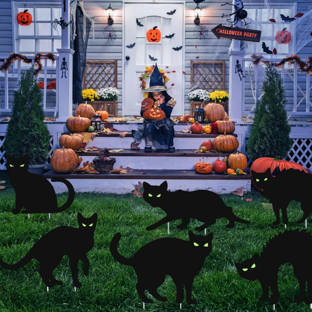 Halloween Black Cat Yard Sign