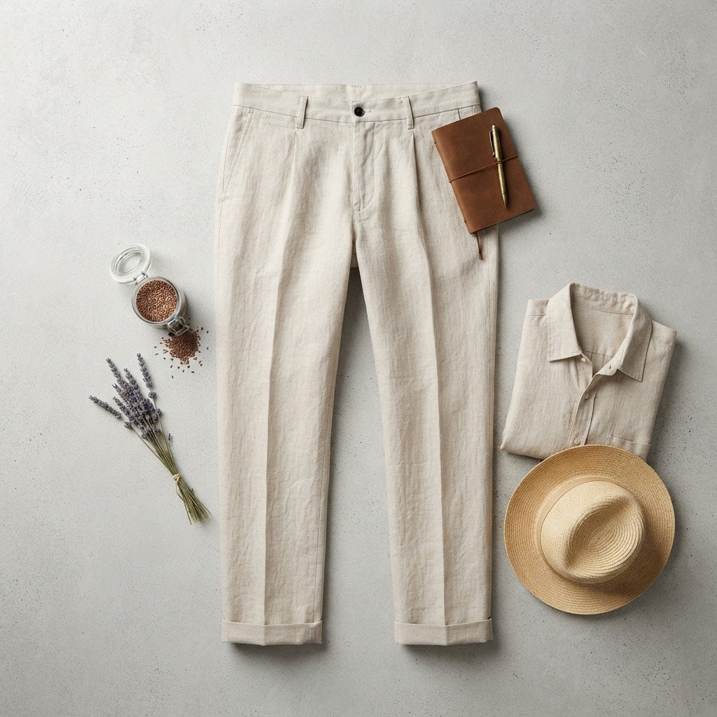 Men's Straight Leg Linen Casual Pants - product image 2
