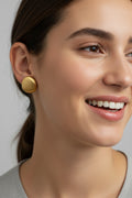Heavy  Copper Brushed Gold Plated Earring