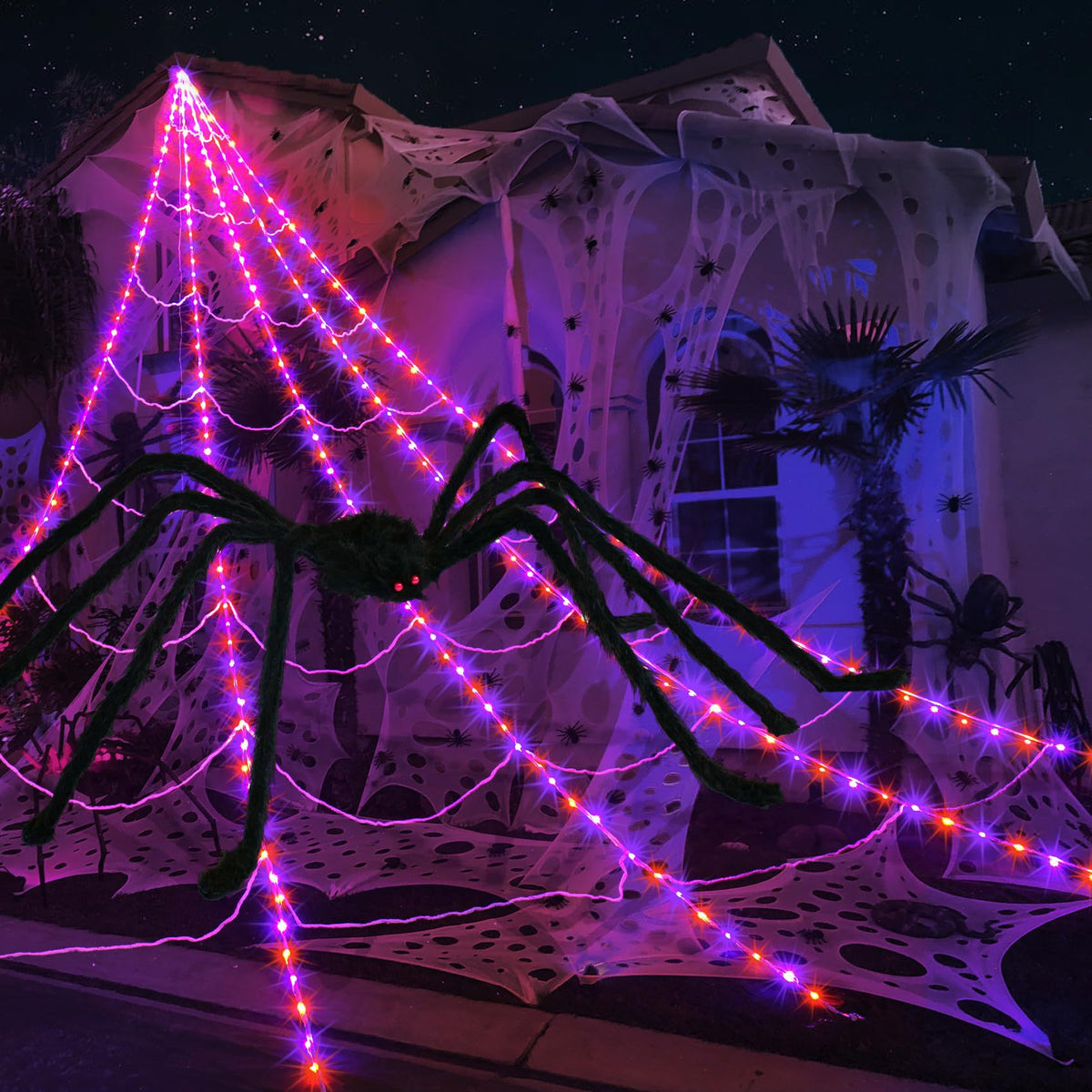 5 Meter  spider web 2M Spider  luminous triangulated web