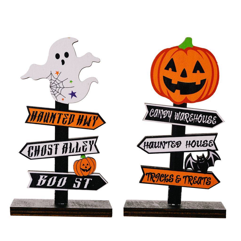Wooden Ornaments Tree-Shaped Ghost Table