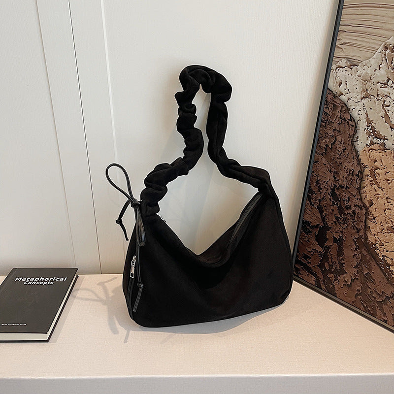 Adjustable Strap Pleated Crossbody Bag