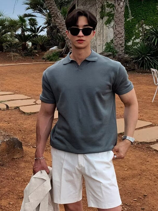 Men's Korean-Style Slim-Fit Short-Sleeve Polo Shirt - product image 4
