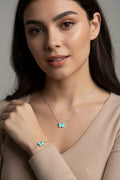 2 Pack Luminous Butterfly Adjustable Necklace and Bracelet Set