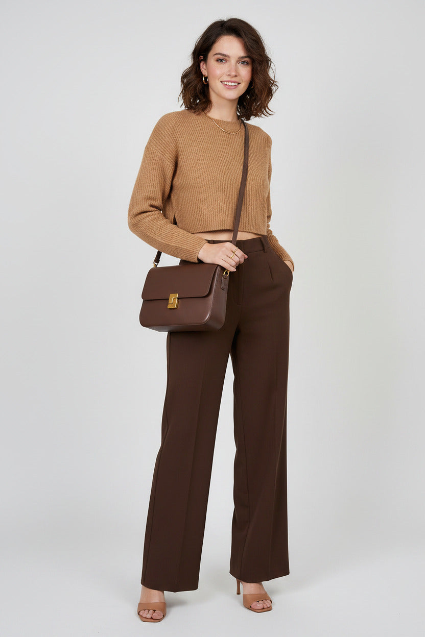 Genuine Leather Square Shoulder Bag