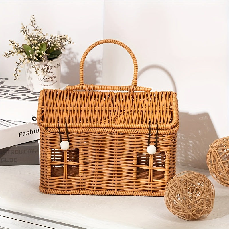 Wicker Vintage Handheld Basket House