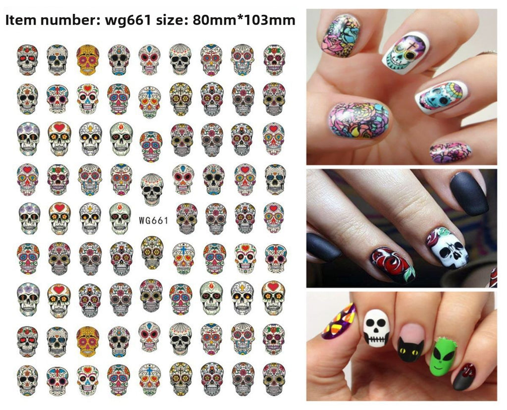 Assorted Halloween nail stickers Pack of 4 