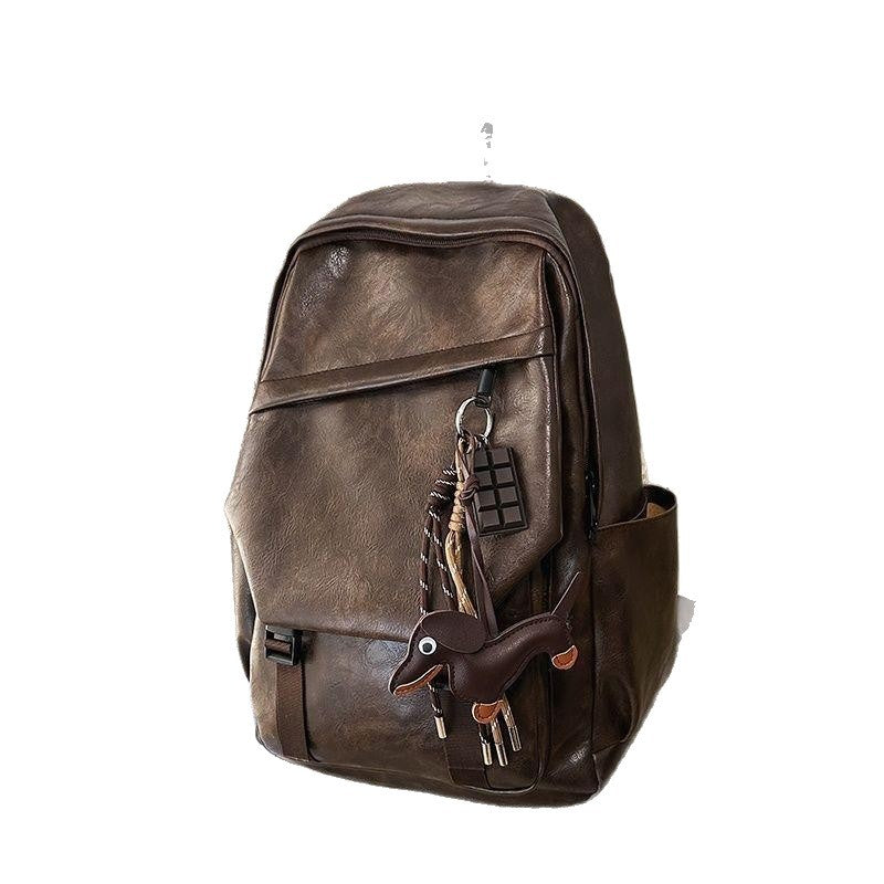 Leather Backpack with charm