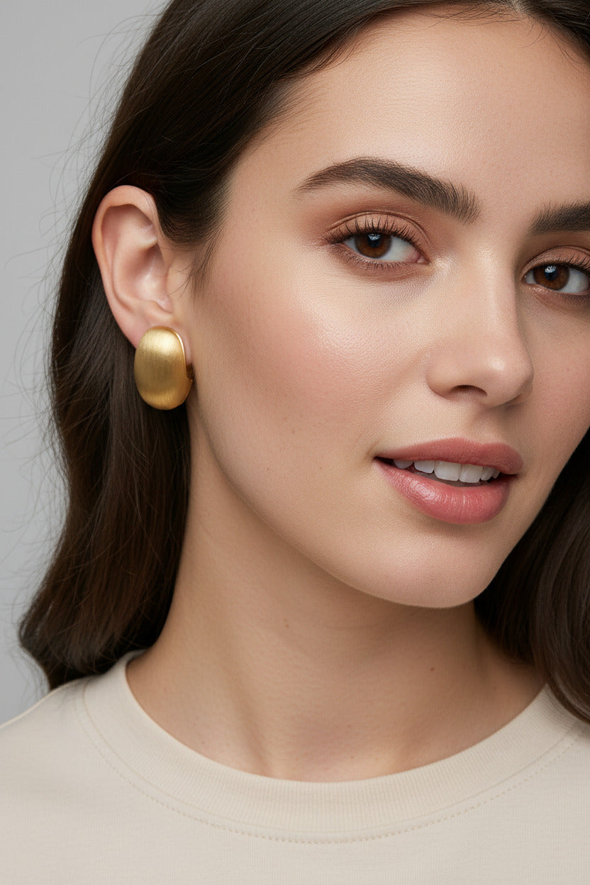 Copper Brushed Gold Plated Earrings