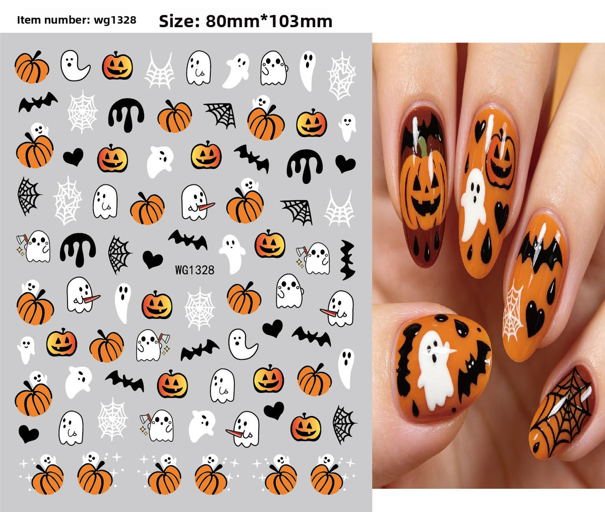 Halloween nail stickers Pack of 4 w