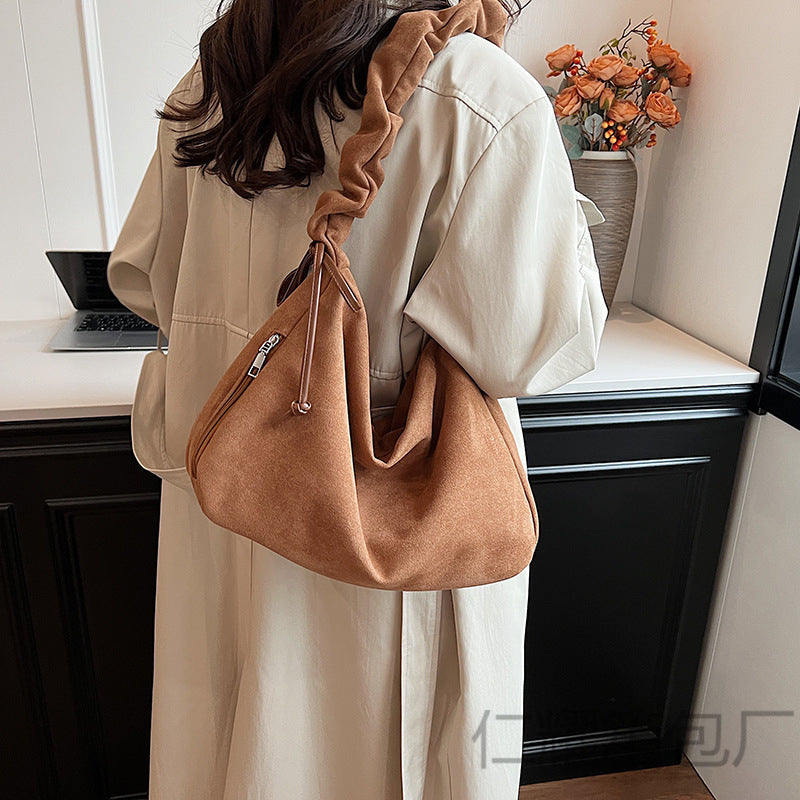 Adjustable Strap Pleated Crossbody Bag