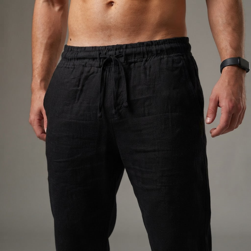 Men's Breathable Cotton and Linen Sports Pants - product image 3