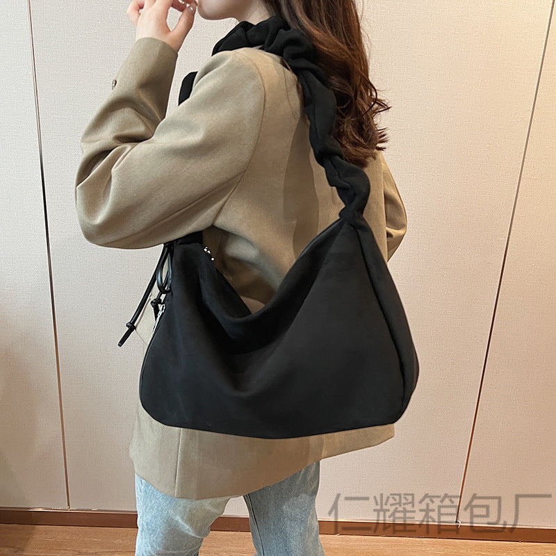 Adjustable Strap Pleated Crossbody Bag