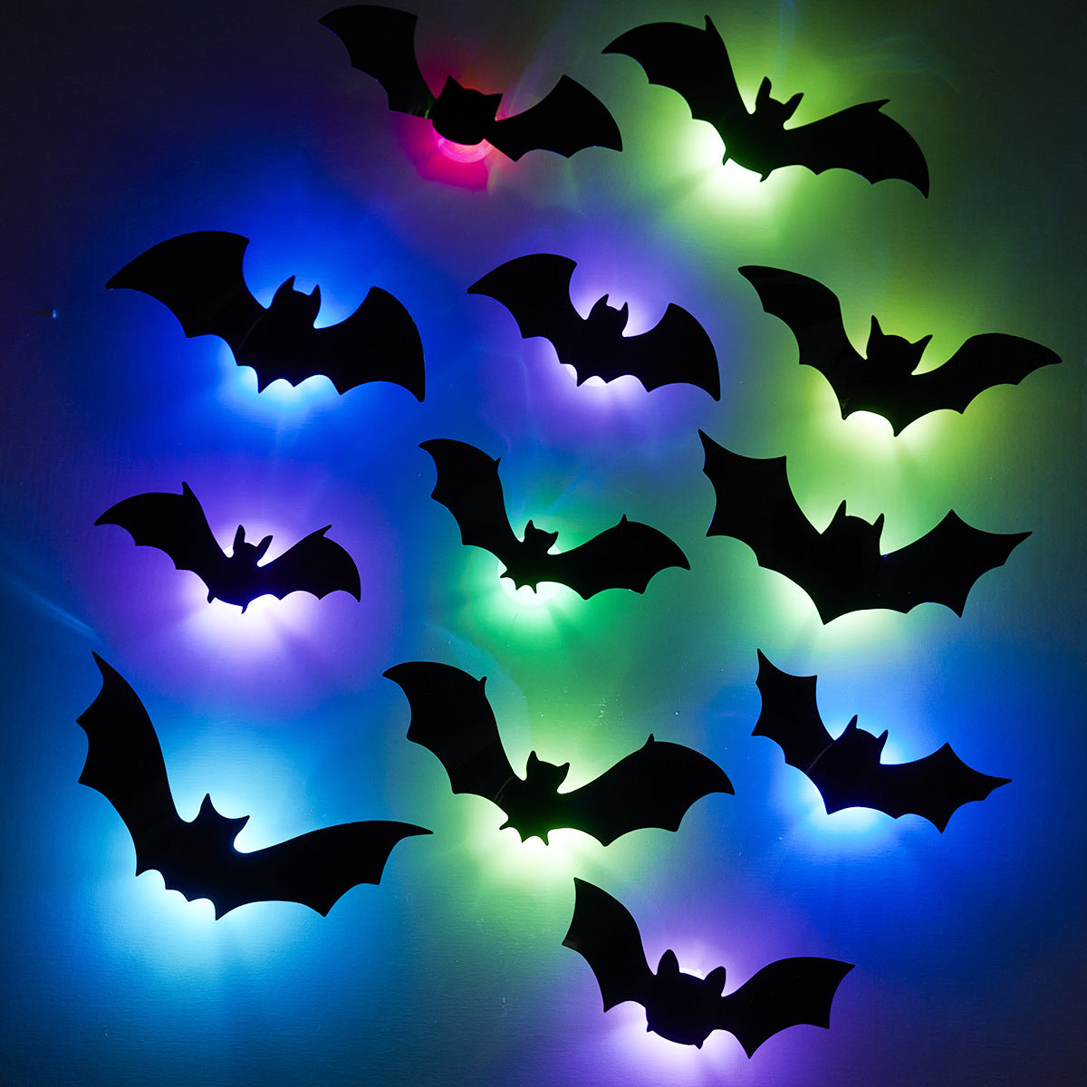 3D Halloween Glow Bat Spider LED Wall Decoration