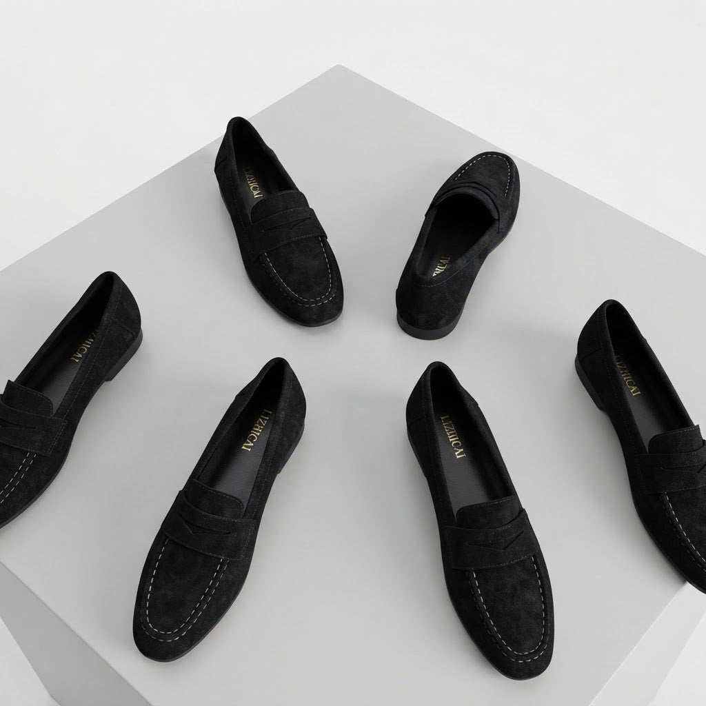 Women's Premium Suede Slip-On Loafers - Comfortable Flat Shoes