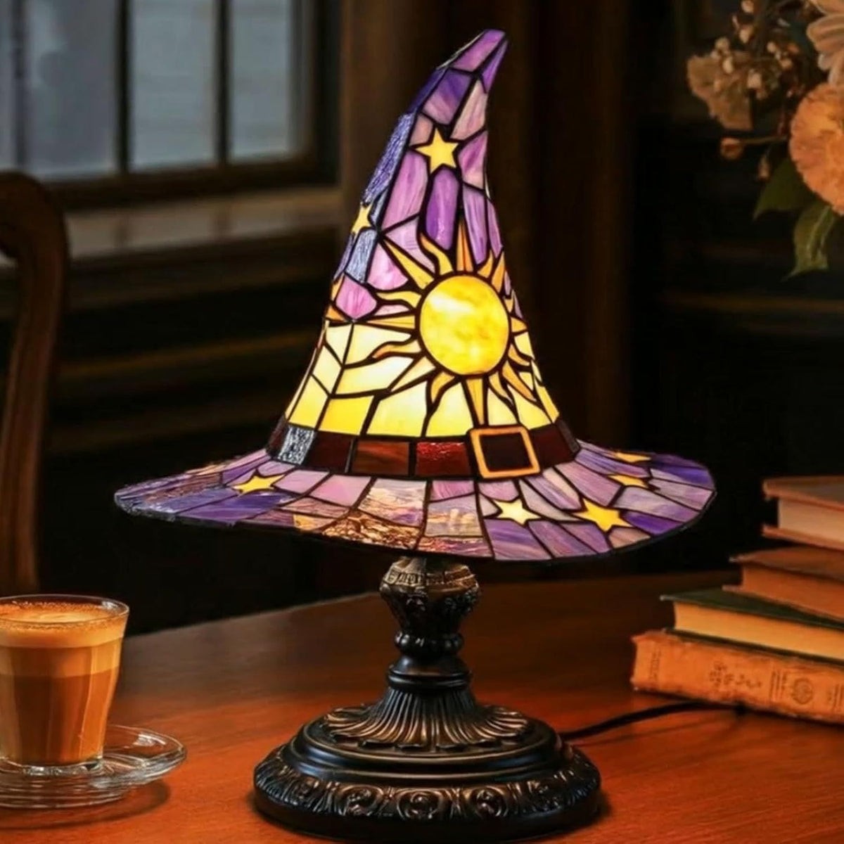 Resin Gothic Halloween Witch Hat Night Light