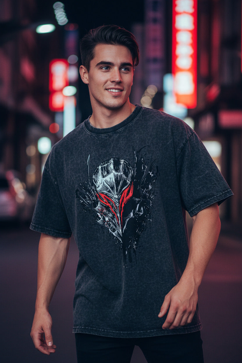 Baki Vintage Washed Anime Streetwear T-Shirt - Berserk  Graphic Edition