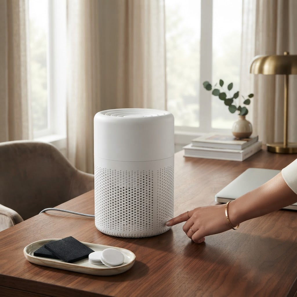 Compact USB HEPA Air Purifier for Desktops and Small Rooms