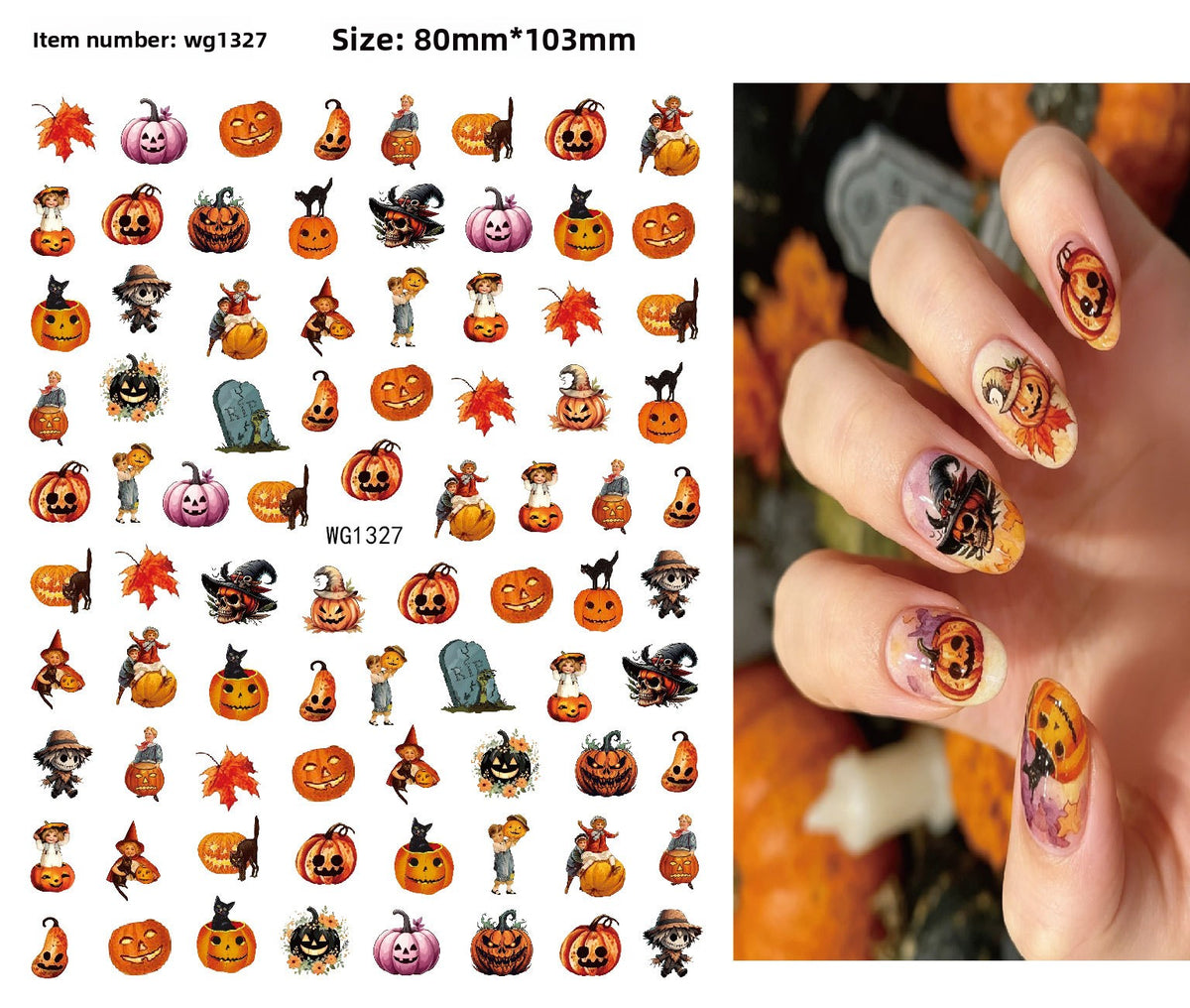 Halloween nail stickers Pack of 4 w