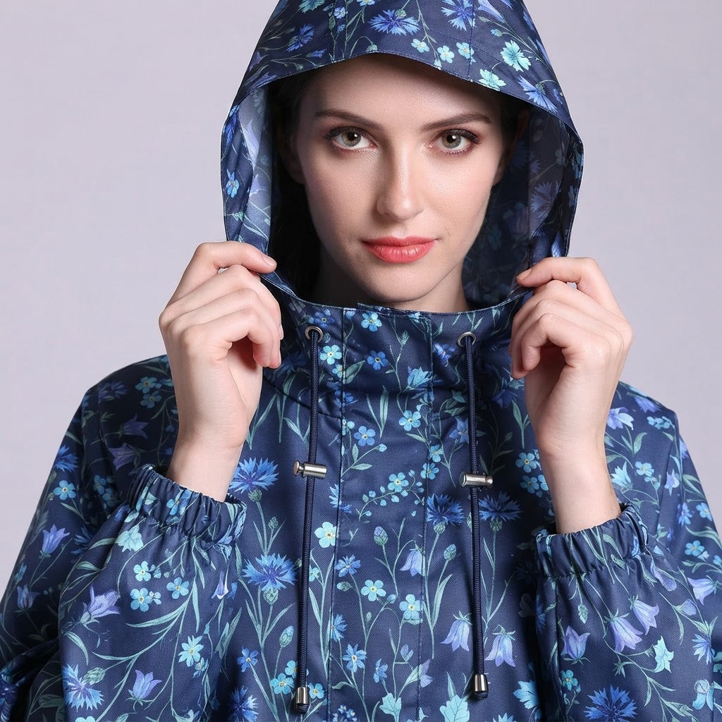 Lightweight Waterproof Long Rain Poncho - Packable Protection