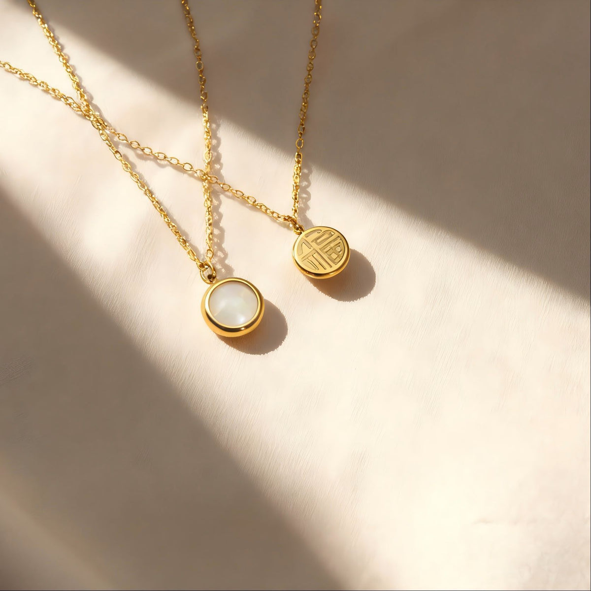 6 Pcs Round Cat Eye Necklace