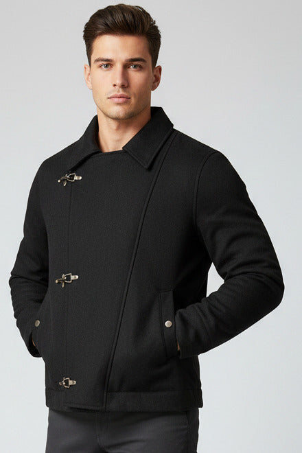 Deconstructed Suede Lapel Jacket