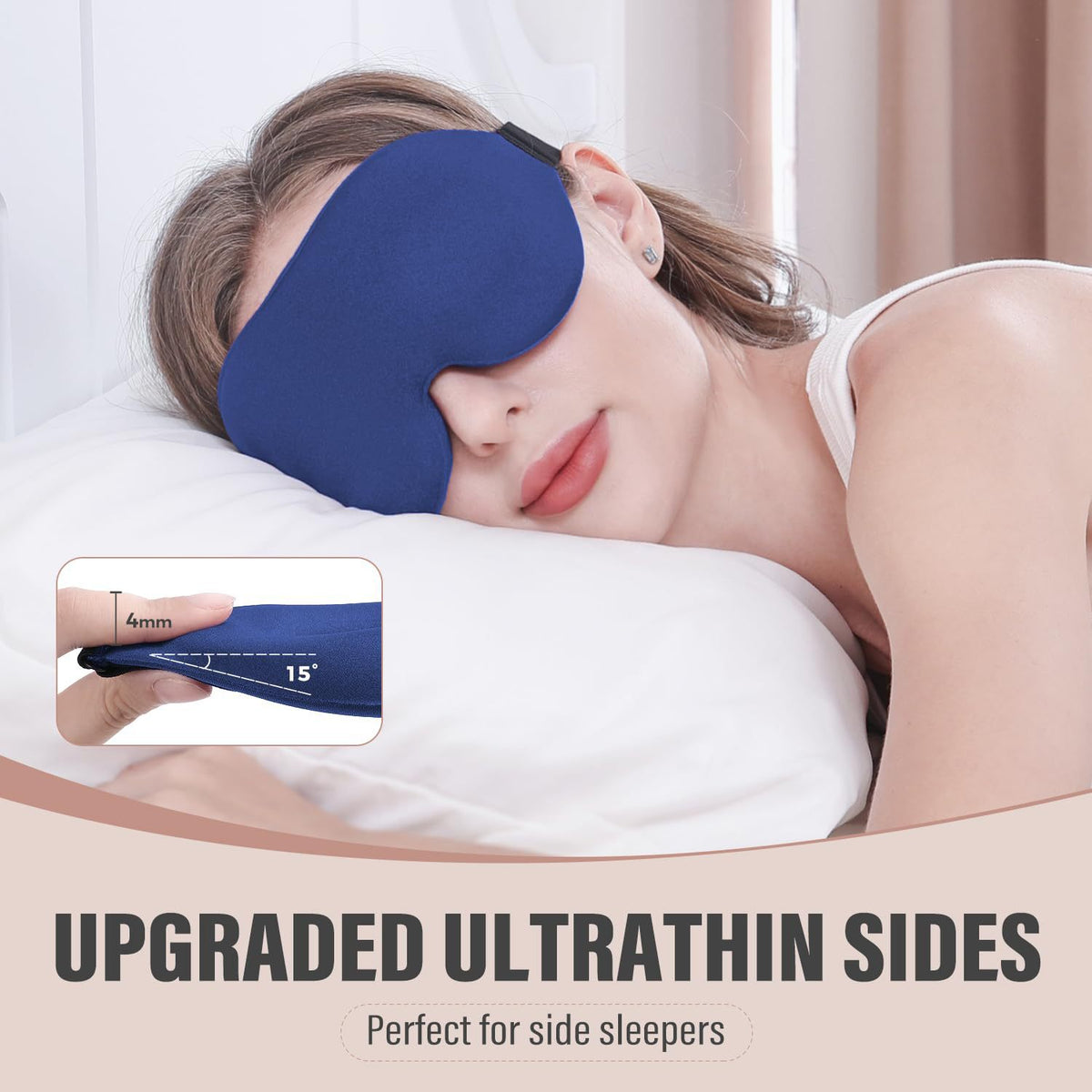 3D Ergonomic Sleep Mask: Zero-Pressure Breathable Blackout Eye Mask